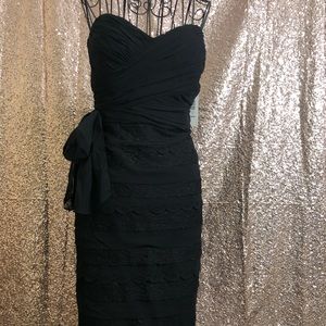 Strapless black party dress